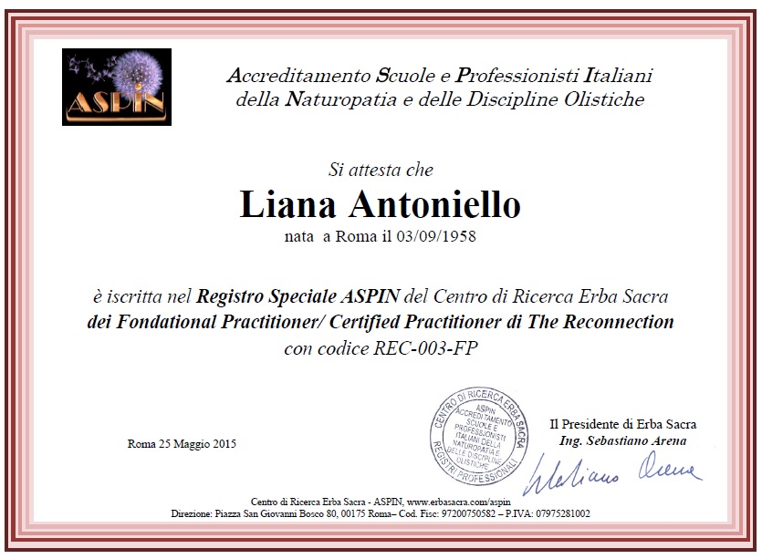 Riconnessione Roma - reconnective healing pratictioner